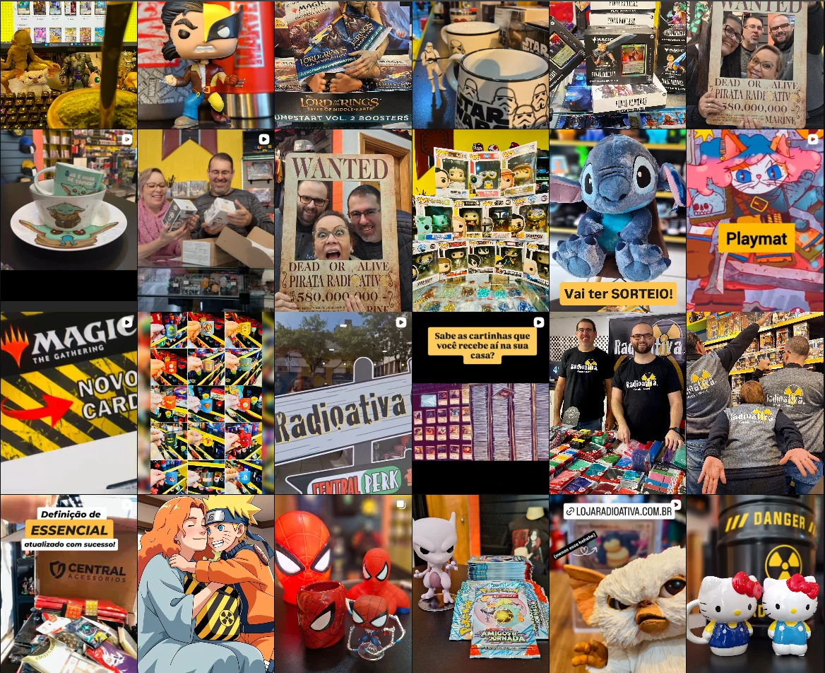 Publicações com produtos e novidades da Radioativa