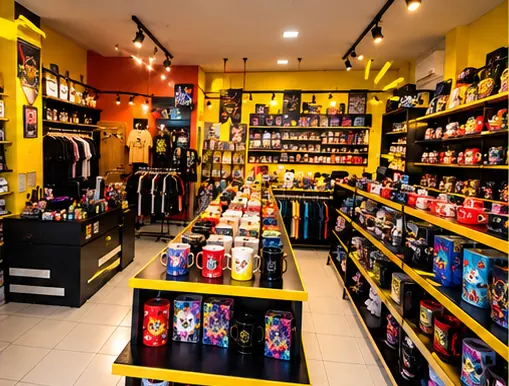 Interior da loja na referência visual fornecida